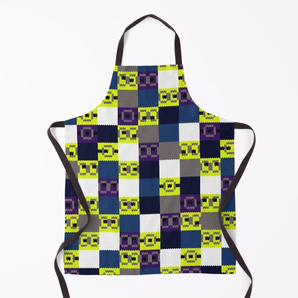 Item preview, Retro Pixel Checkered Knit Pattern Yellow Blue designed and sold by RomaRook.