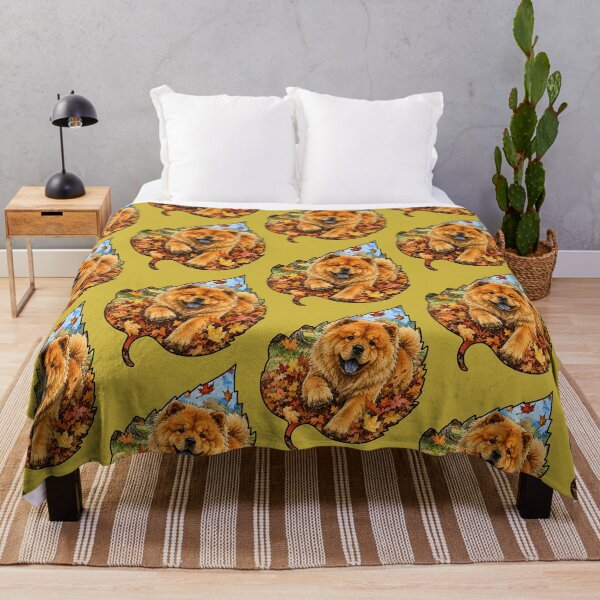Item preview, Fall Chow Chow Dog Playing In Autumn Leaves designed and sold by Lion and Lamb Design.