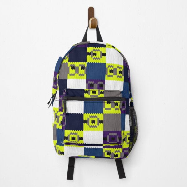 Item preview, Retro Pixel Checkered Knit Pattern Yellow Blue designed and sold by RomaRook.