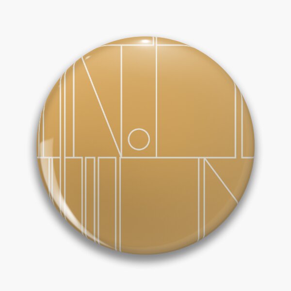 Item preview, Minimal Mid Century Modern Geometric Abstract Modtastic Linework in Warm Mustard Gold designed and sold by kierkegaard.