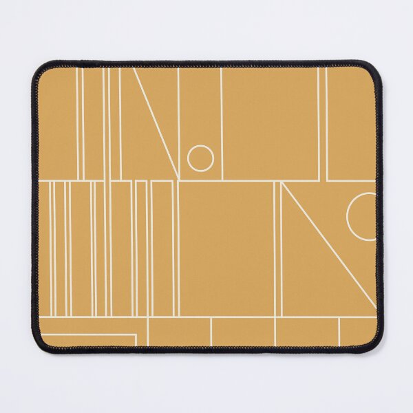 Item preview, Minimal Mid Century Modern Geometric Abstract Modtastic Linework in Warm Mustard Gold designed and sold by kierkegaard.