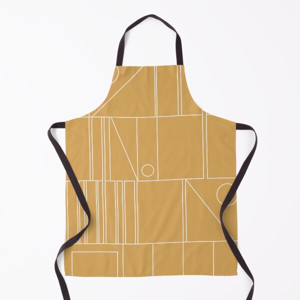 Item preview, Minimal Mid Century Modern Geometric Abstract Modtastic Linework in Warm Mustard Gold designed and sold by kierkegaard.
