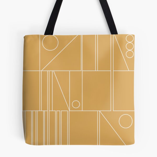 Item preview, Minimal Mid Century Modern Geometric Abstract Modtastic Linework in Warm Mustard Gold designed and sold by kierkegaard.