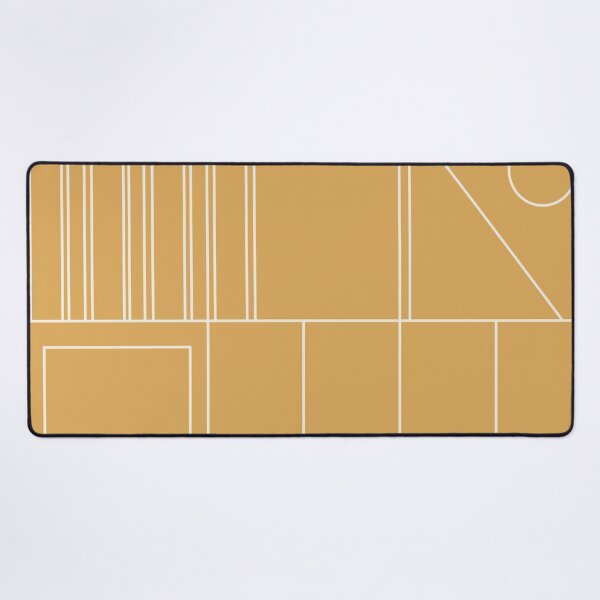Item preview, Minimal Mid Century Modern Geometric Abstract Modtastic Linework in Warm Mustard Gold designed and sold by kierkegaard.