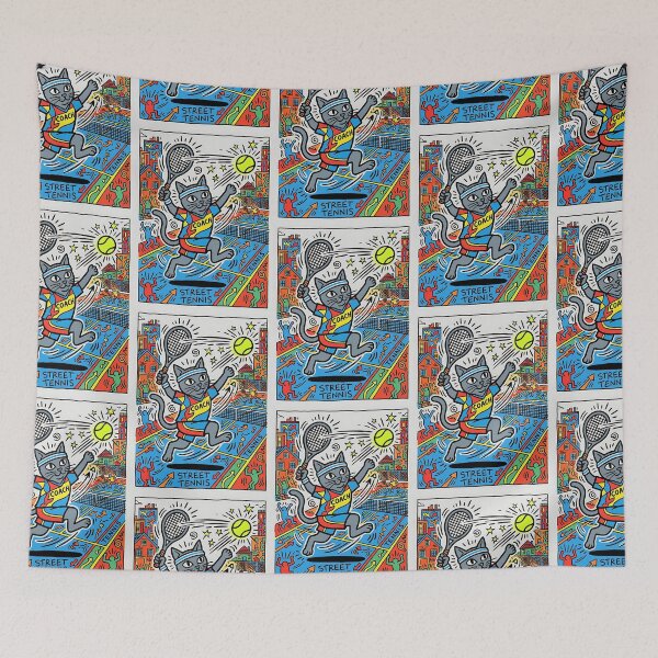 Item preview, Russian Blue Street Tennis Coach designed and sold by PictoVibe.