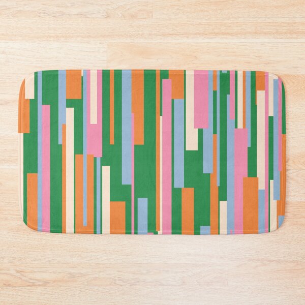Item preview, Colorful Mid Century Modern Abstract Geometric Wright Pattern Vertical in Green Orange Pink Powder Blue designed and sold by kierkegaard.