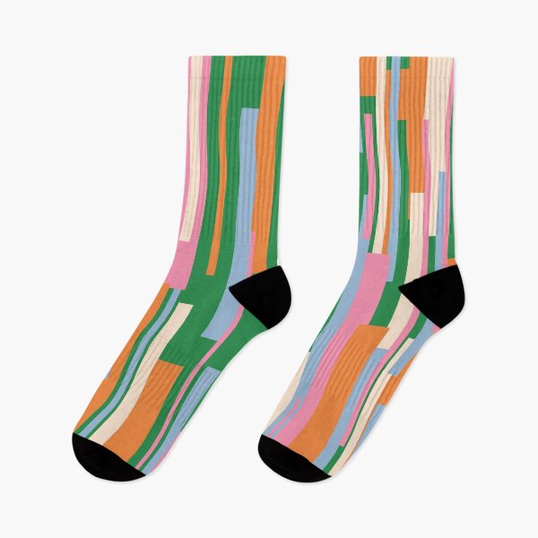 Item preview, Colorful Mid Century Modern Abstract Geometric Wright Pattern Vertical in Green Orange Pink Powder Blue designed and sold by kierkegaard.