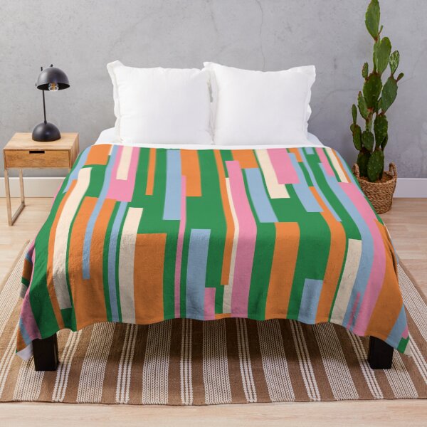 Item preview, Colorful Mid Century Modern Abstract Geometric Wright Pattern Vertical in Green Orange Pink Powder Blue designed and sold by kierkegaard.
