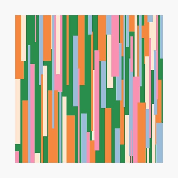 Item preview, Colorful Mid Century Modern Abstract Geometric Wright Pattern Vertical in Green Orange Pink Powder Blue designed and sold by kierkegaard.
