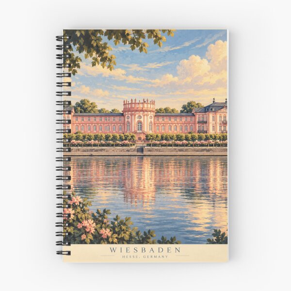 Artikelvorschau, Wiesbaden Deutschland Vintage Reiseposter – Schloss Biebrich Wandkunst entworfen und verkauft von Eclipse 3699.