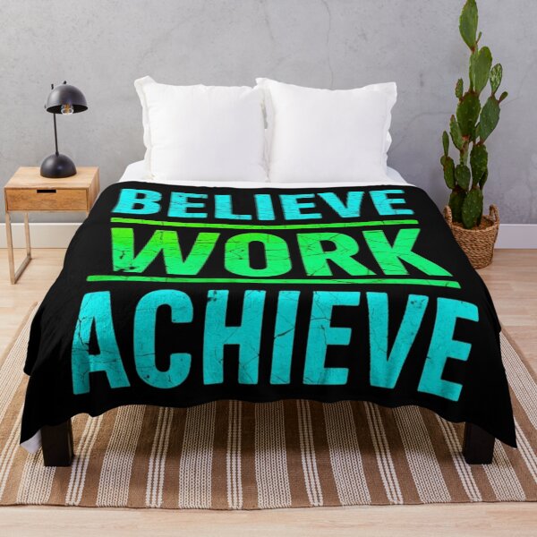 Item preview, Believe Work Achieve Motivational Fitness Quote designed and sold by LakLuxe studio .