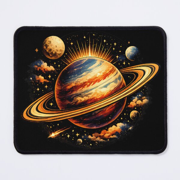 Item preview, Close-up of a majestic ringed exoplanet. designed and sold by Daily Quirk.