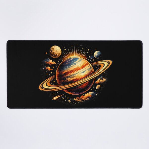 Item preview, Close-up of a majestic ringed exoplanet. designed and sold by Daily Quirk.