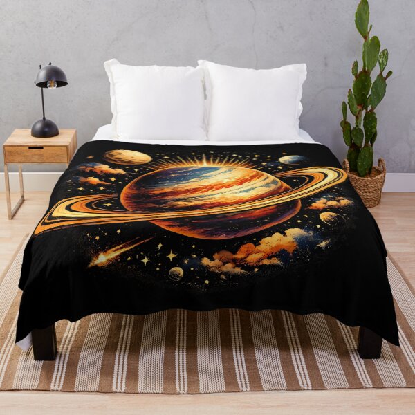 Item preview, Close-up of a majestic ringed exoplanet. designed and sold by Daily Quirk.