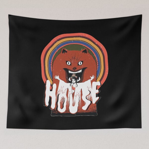 Item preview, Retro Psychedelic Cat Woman House Design designed and sold by EttieToy.