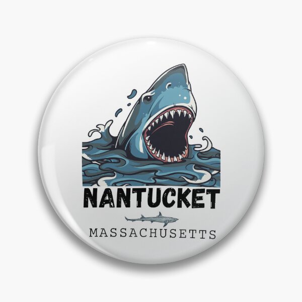 Item preview, Nantucket Massachusetts Shark Ocean Wave Art designed and sold by EttieToy.