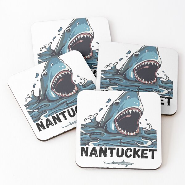 Item preview, Nantucket Massachusetts Shark Ocean Wave Art designed and sold by EttieToy.