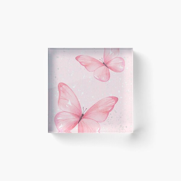 Item preview, Watercolor Pink Butterflies: Soft Pastel Pink and Sparkle Aesthetic Print designed and sold by Kat Designs Store.