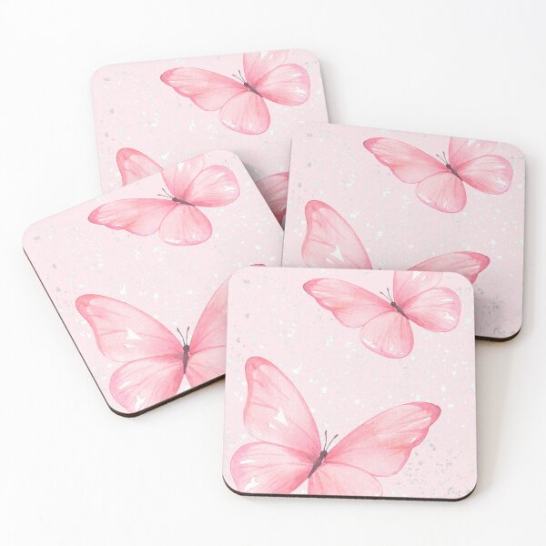 Item preview, Watercolor Pink Butterflies: Soft Pastel Pink and Sparkle Aesthetic Print designed and sold by Kat Designs Store.