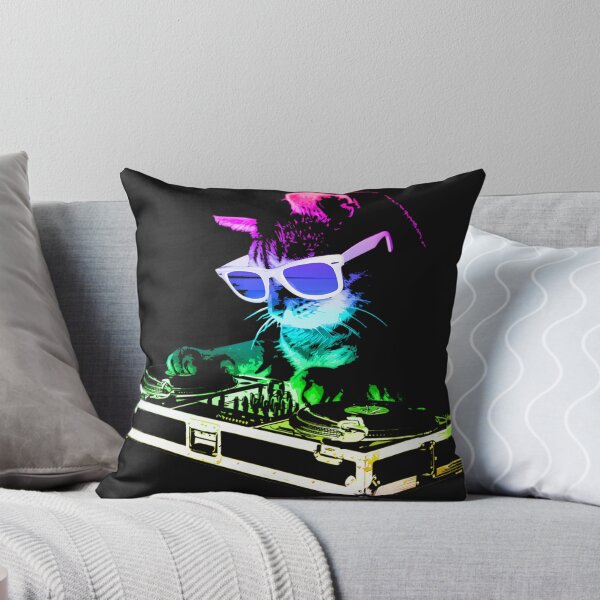 Artikelvorschau, Hauskatze Regenbogen DJ Kitty entworfen und verkauft von rahmangm.