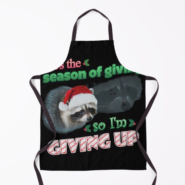 Item preview, Holiday Raccoon Giving Up Humor  designed and sold by RosemarieKelpin.