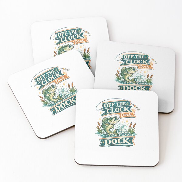 Item preview, Off the Clock Dock Retro Bass Fishing Funny Angler Lake Art Design designed and sold by inkoutninja.