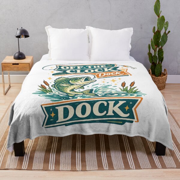 Item preview, Off the Clock Dock Retro Bass Fishing Funny Angler Lake Art Design designed and sold by inkoutninja.