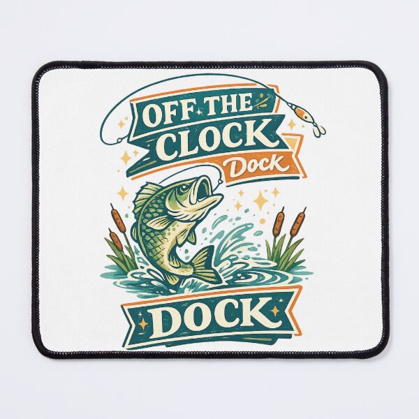 Item preview, Off the Clock Dock Retro Bass Fishing Funny Angler Lake Art Design designed and sold by inkoutninja.
