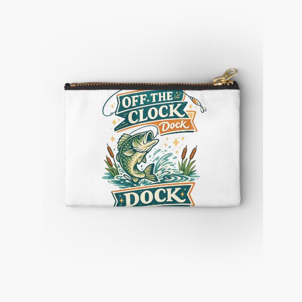 Item preview, Off the Clock Dock Retro Bass Fishing Funny Angler Lake Art Design designed and sold by inkoutninja.