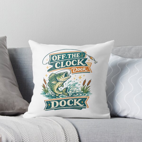 Item preview, Off the Clock Dock Retro Bass Fishing Funny Angler Lake Art Design designed and sold by inkoutninja.