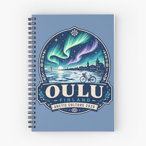 Item preview, Oulu Finland Arctic Culture 2026 Northern Lights Vintage Travel T-Shirt designed and sold by Eclipse 3699.