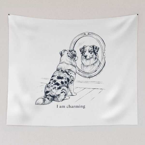 Item preview, Australian Shepherd I Am Charming Mirror Meme Dog Lover designed and sold by dian-rody-crest.