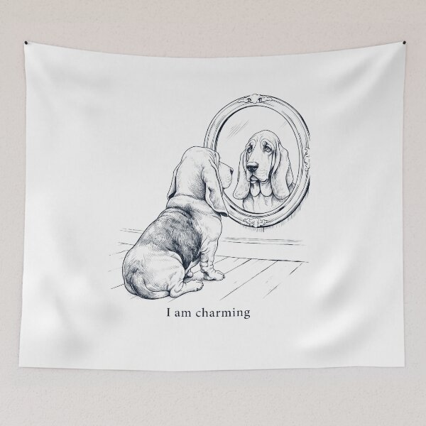 Item preview, Basset Hound I Am Charming Mirror Meme Dog Lover designed and sold by dian-rody-crest.