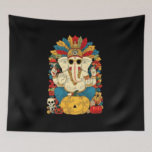Item preview, Cool Elephant Halloween Archway Feather Blessing Pumpkin Pop Art designed and sold by PANNARUK THAILAND.