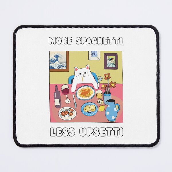 Item preview, More Spaghetti Less Upsettti Cat Dining Art designed and sold by RosemarieKelpin.