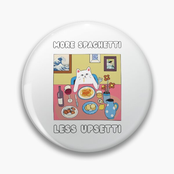Item preview, More Spaghetti Less Upsettti Cat Dining Art designed and sold by RosemarieKelpin.