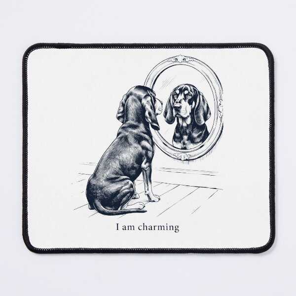 Item preview, Black and Tan Coonhound I Am Charming Mirror Meme Dog Lover designed and sold by dian-rody-crest.