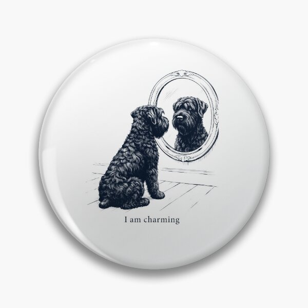Item preview, Black Russian Terrier I Am Charming Mirror Meme Dog Lover designed and sold by dian-rody-crest.