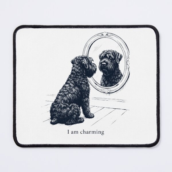 Item preview, Black Russian Terrier I Am Charming Mirror Meme Dog Lover designed and sold by dian-rody-crest.