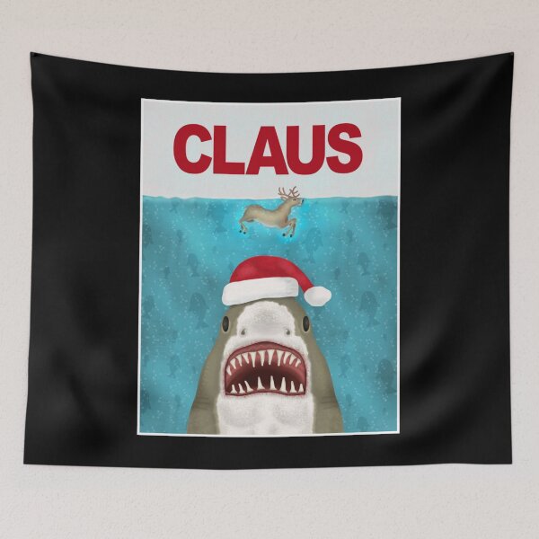 Item preview, funny christmas santa claus shark reindeer humor designed and sold by BenjaminThiba.