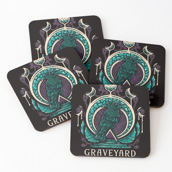 Item preview, Mystic Two Headed Raven Graveyard Moon Art designed and sold by Hector-Studio.