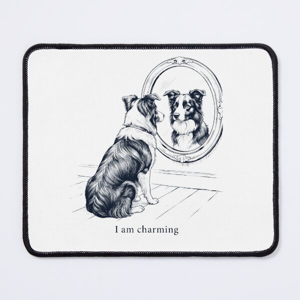 Item preview, Border Collie I Am Charming Mirror Meme Dog Lover designed and sold by dian-rody-crest.