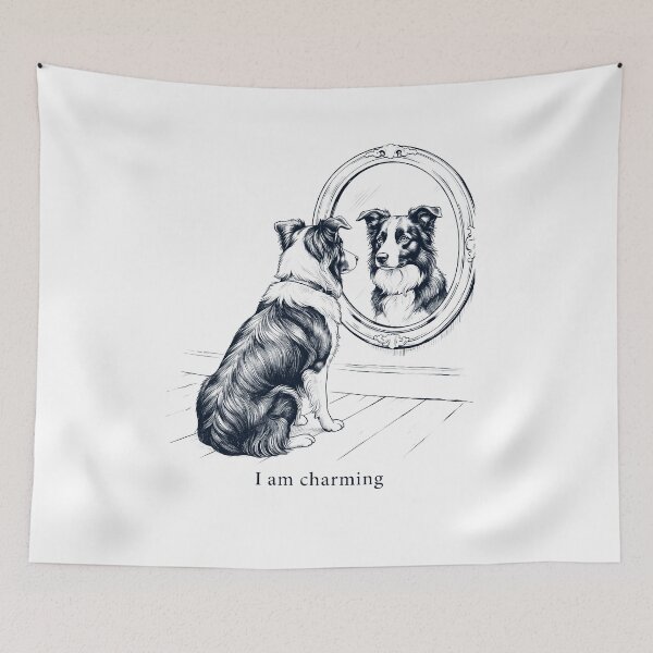 Item preview, Border Collie I Am Charming Mirror Meme Dog Lover designed and sold by dian-rody-crest.