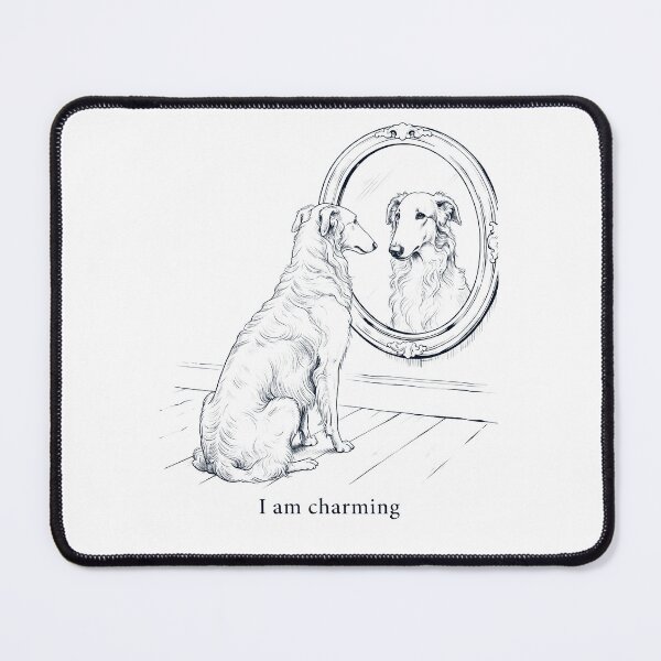 Item preview, Borzoi I Am Charming Mirror Meme Dog Lover designed and sold by dian-rody-crest.