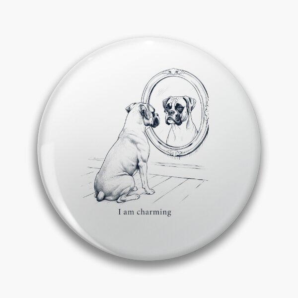 Artikelvorschau, Boxerhund Ich bin charmant Spiegel-Meme Hundeliebhaber entworfen und verkauft von dian-rody-crest.