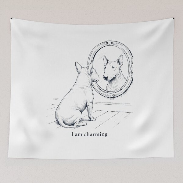 Item preview, Bull Terrier I Am Charming Mirror Meme Dog Lover designed and sold by dian-rody-crest.
