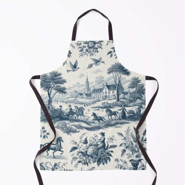 Item preview, Blue Toile de Jouy Pattern – Vintage French Country Art designed and sold by MAGICKEY2024.