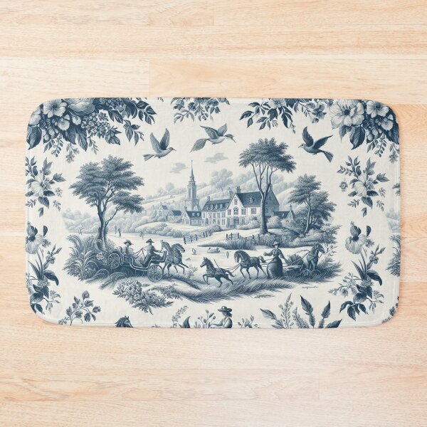 Item preview, Blue Toile de Jouy Pattern – Vintage French Country Art designed and sold by MAGICKEY2024.