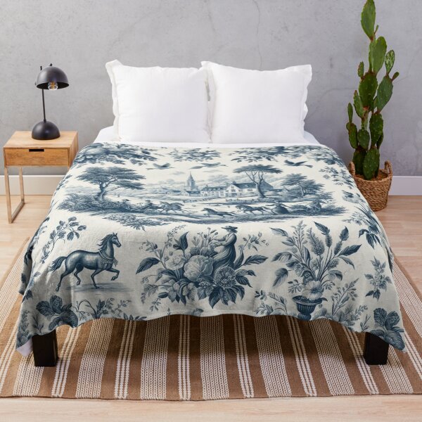 Item preview, Blue Toile de Jouy Pattern – Vintage French Country Art designed and sold by MAGICKEY2024.