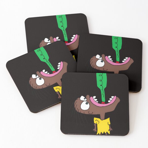 Item preview, Quirky Cartoon Character Drinking From Green Bottle designed and sold by Hector-Studio.